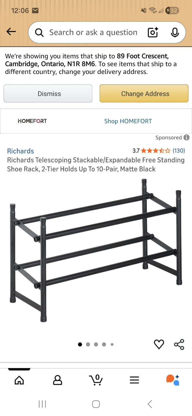 Telescoping Stackable Expandable Shoe Rack , 2 Tiers, Black - photo 3