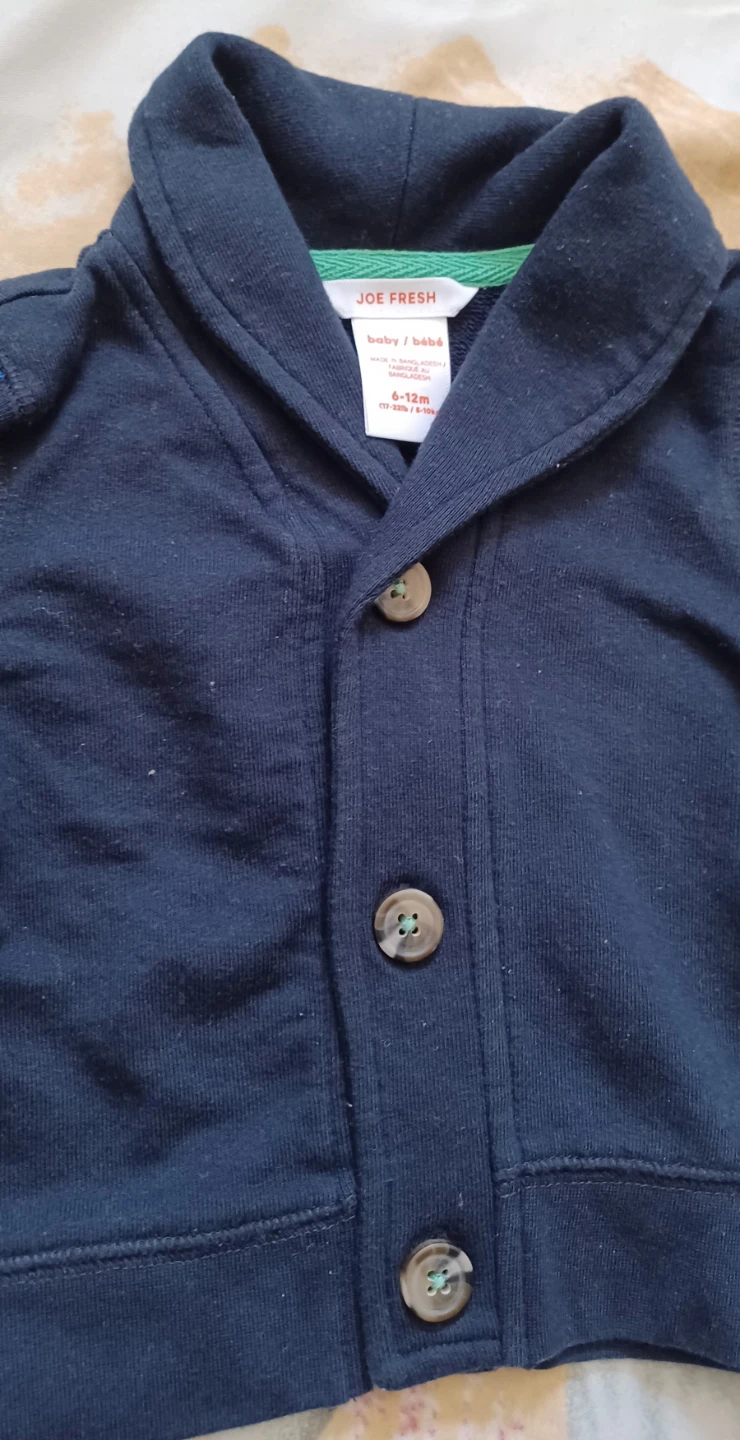 Joe Fresh Baby Boys Navy Blue Cardigan Size 6-12m - photo 4