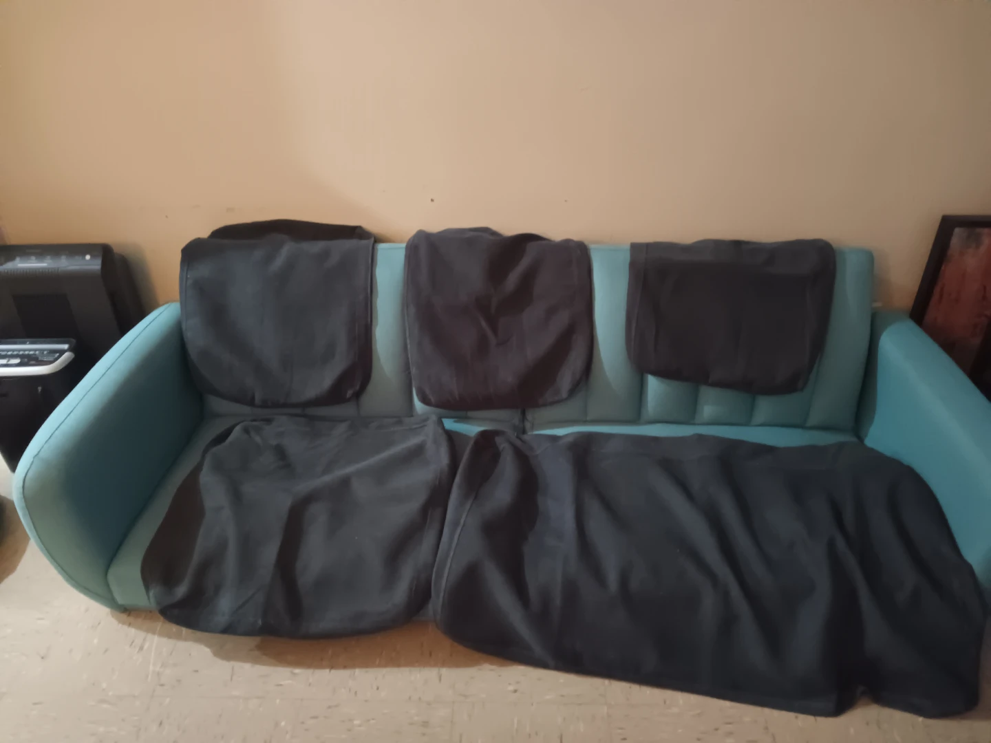 Wayfair back and seat cushion covers - Gray Blue