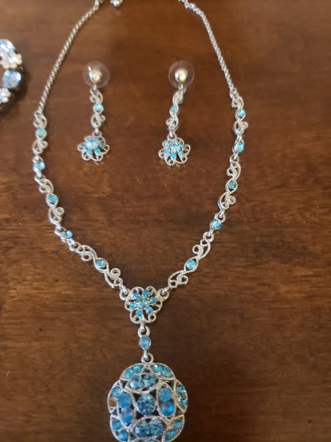 Blue Crystal Necklace, Bracelet, and Earring Set - photo 2