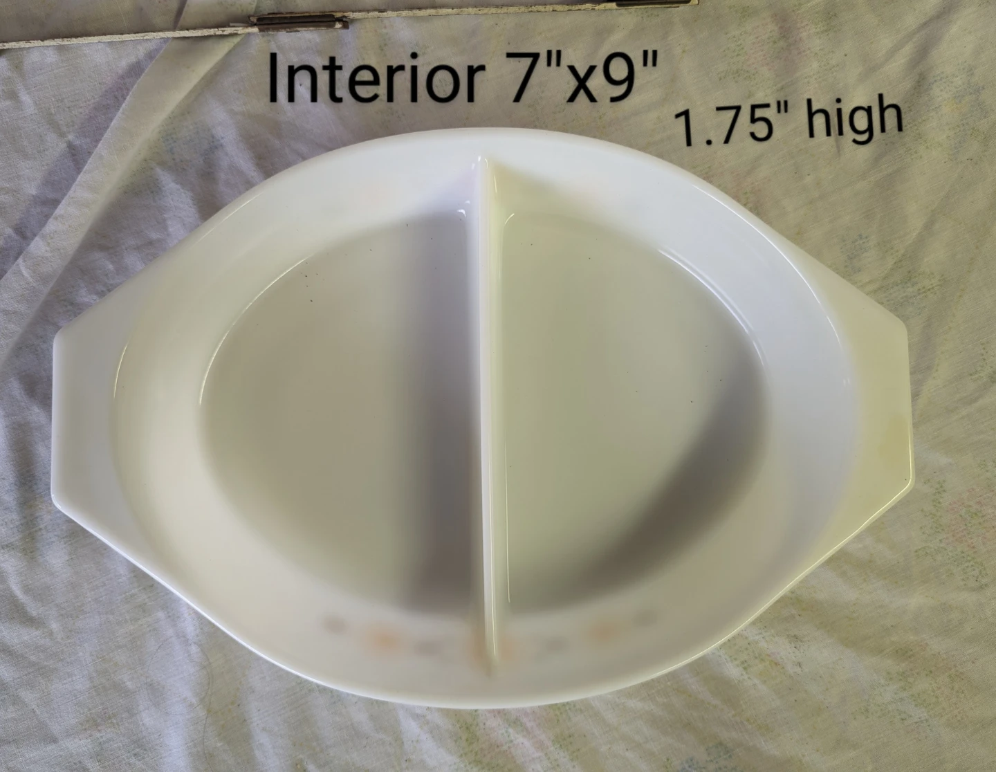 Vintage Pyrex  Town and Country Pattern Divided Casserole Dish - photo 2