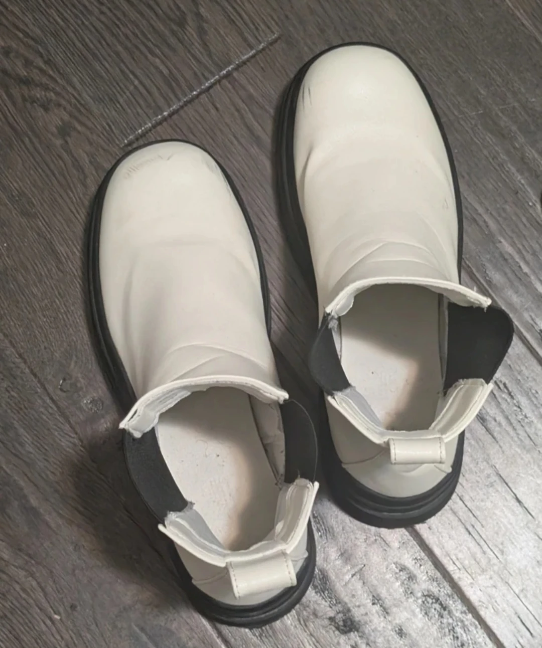 White Platform Chelsea Boots