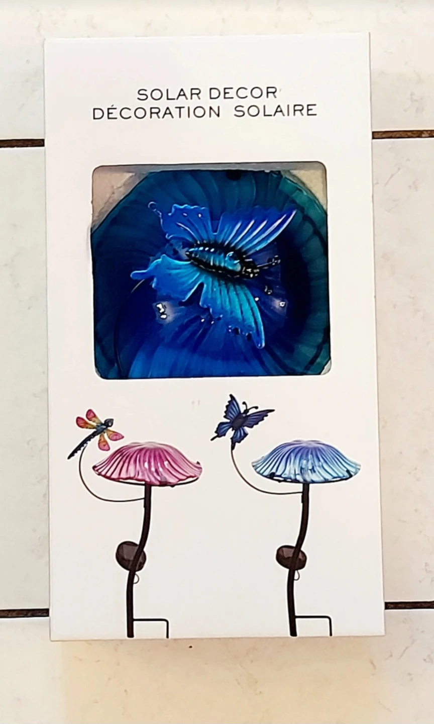 Brand New Blue Butterfly Solar Decor