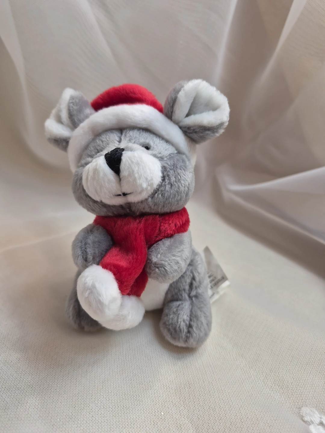 Vintage Sears Christmas Holiday 4 1/2" Mouse Plush Ornament - photo 3