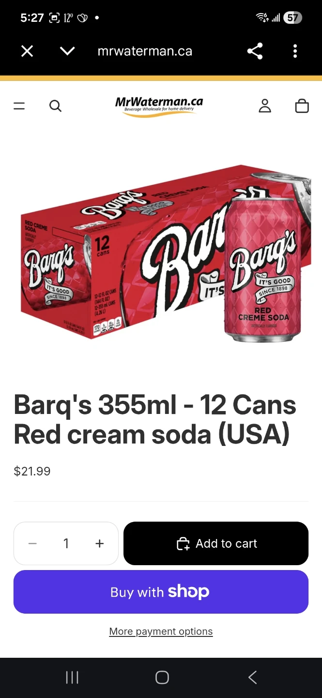 Barq's Red Cream Soda - 12 x 355ml Cans