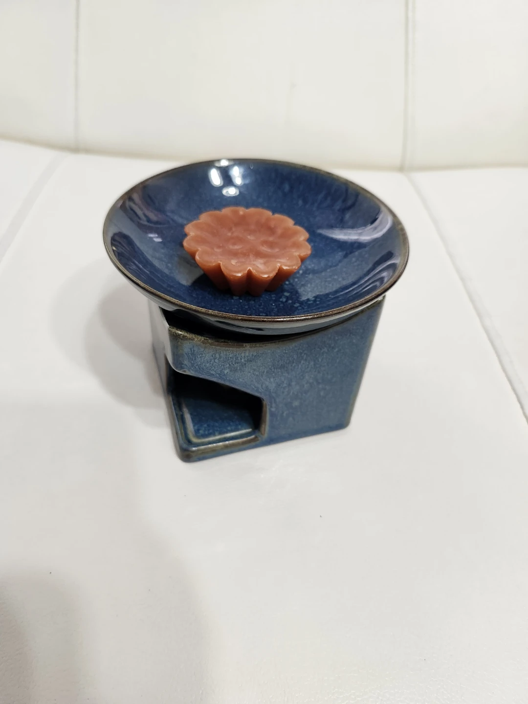 Blue Ceramic Oil Burner with Wax Melt - photo 4