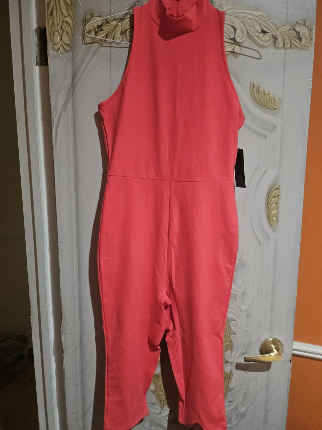 ButterBliss Mock Neck Jumpsuit - Coral - Size M