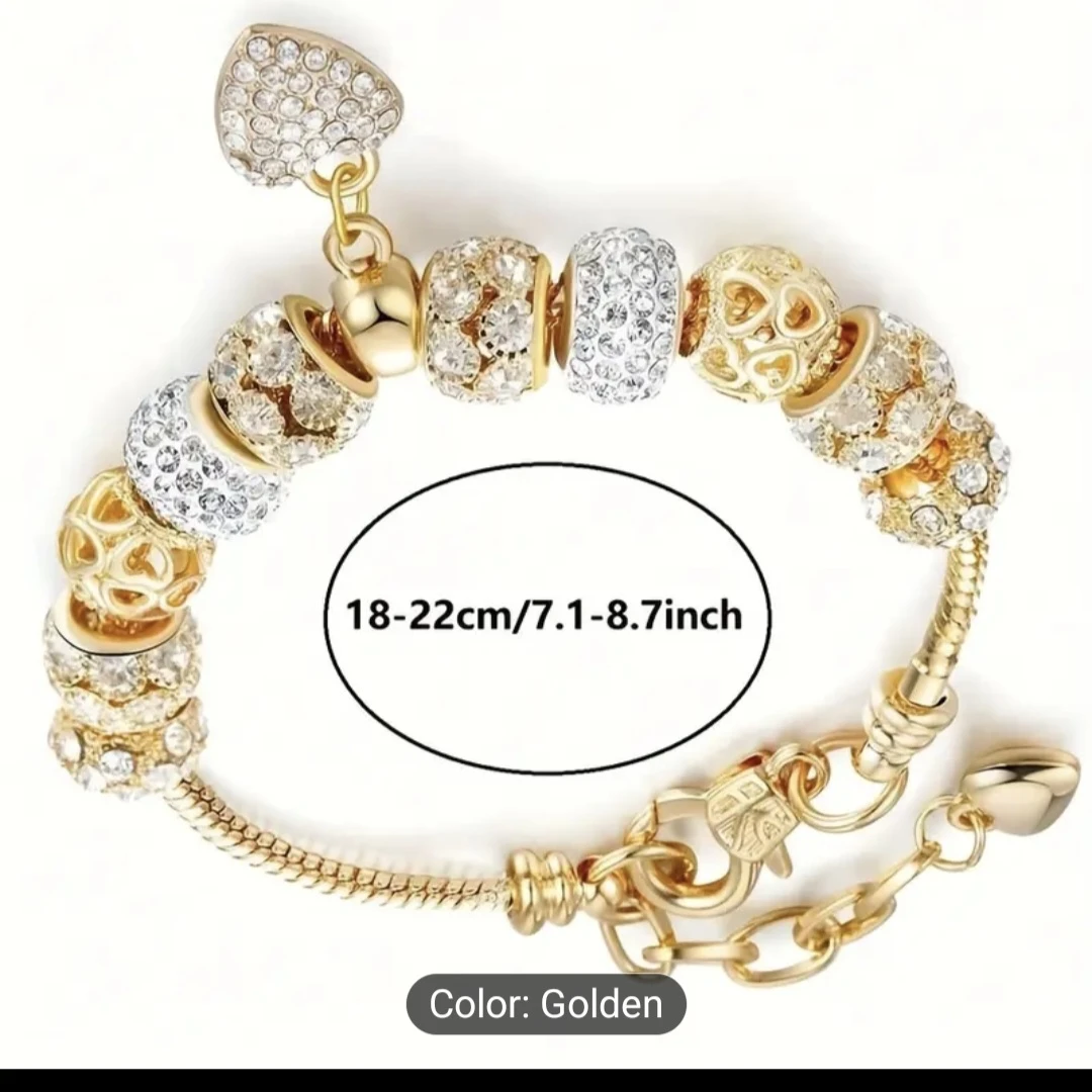 Gold Charm Bracelet 18-22cm