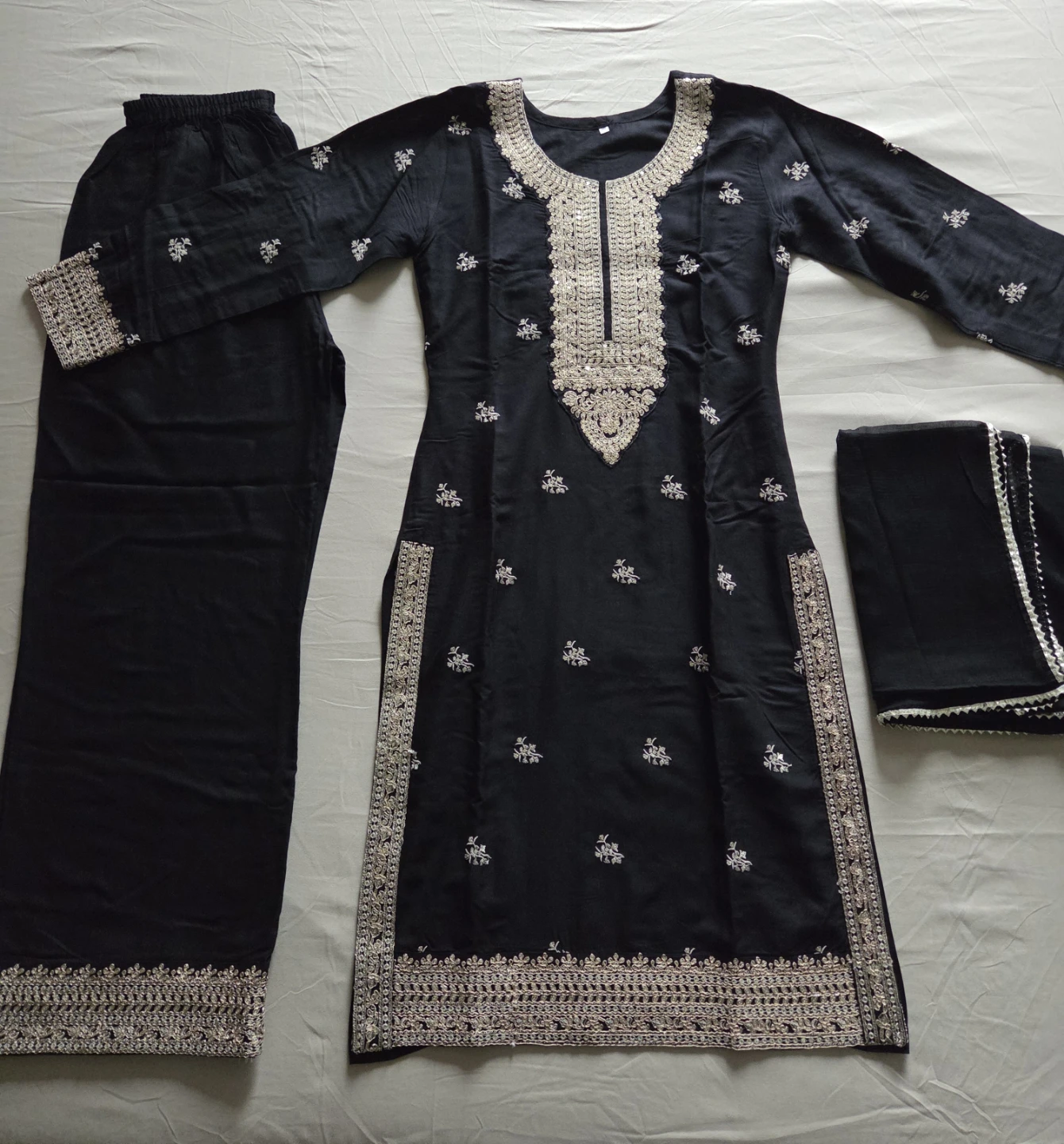 Black Embroidered suit- Size 36