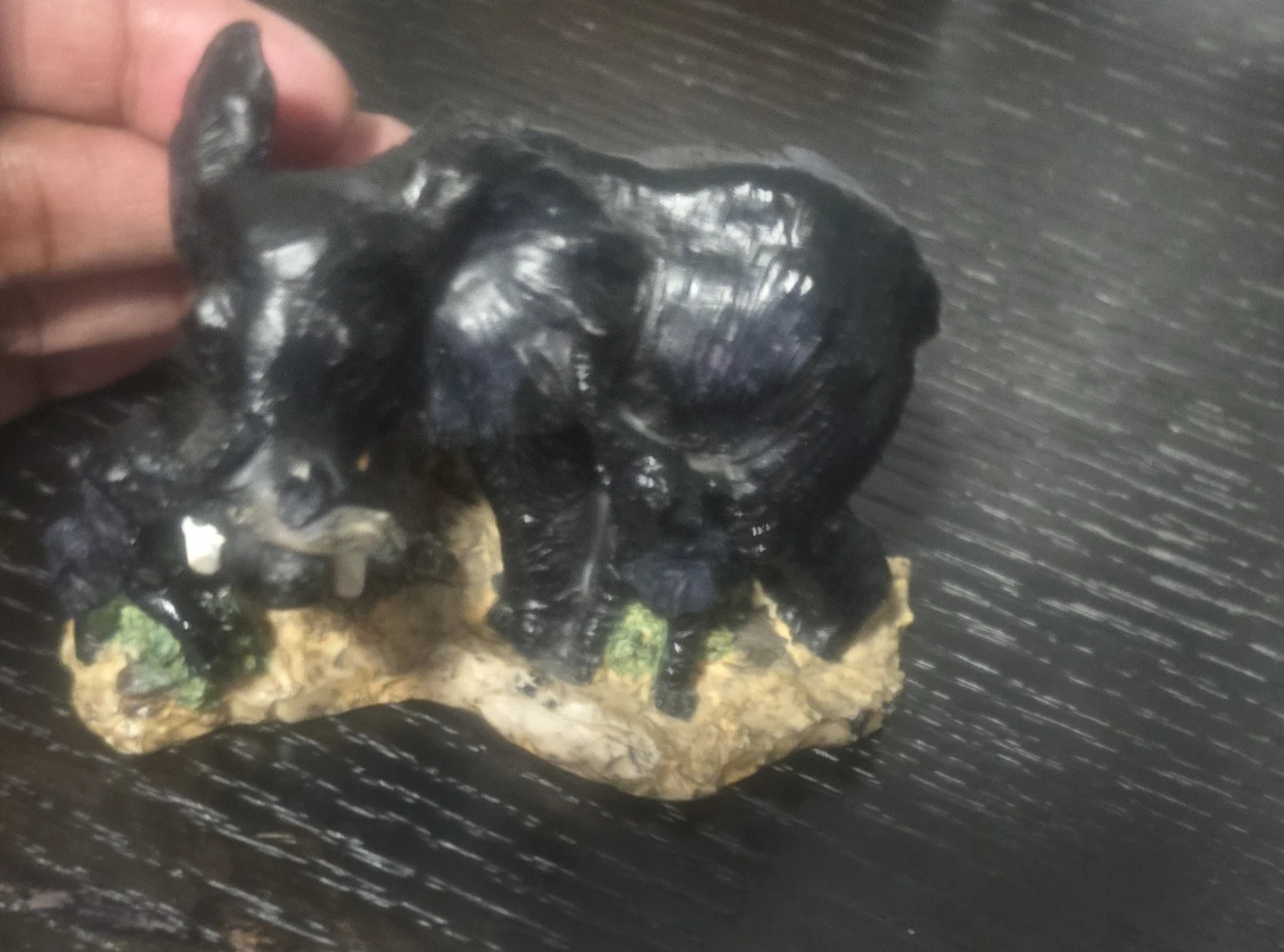 Black Elephant Family Figurine - photo 3