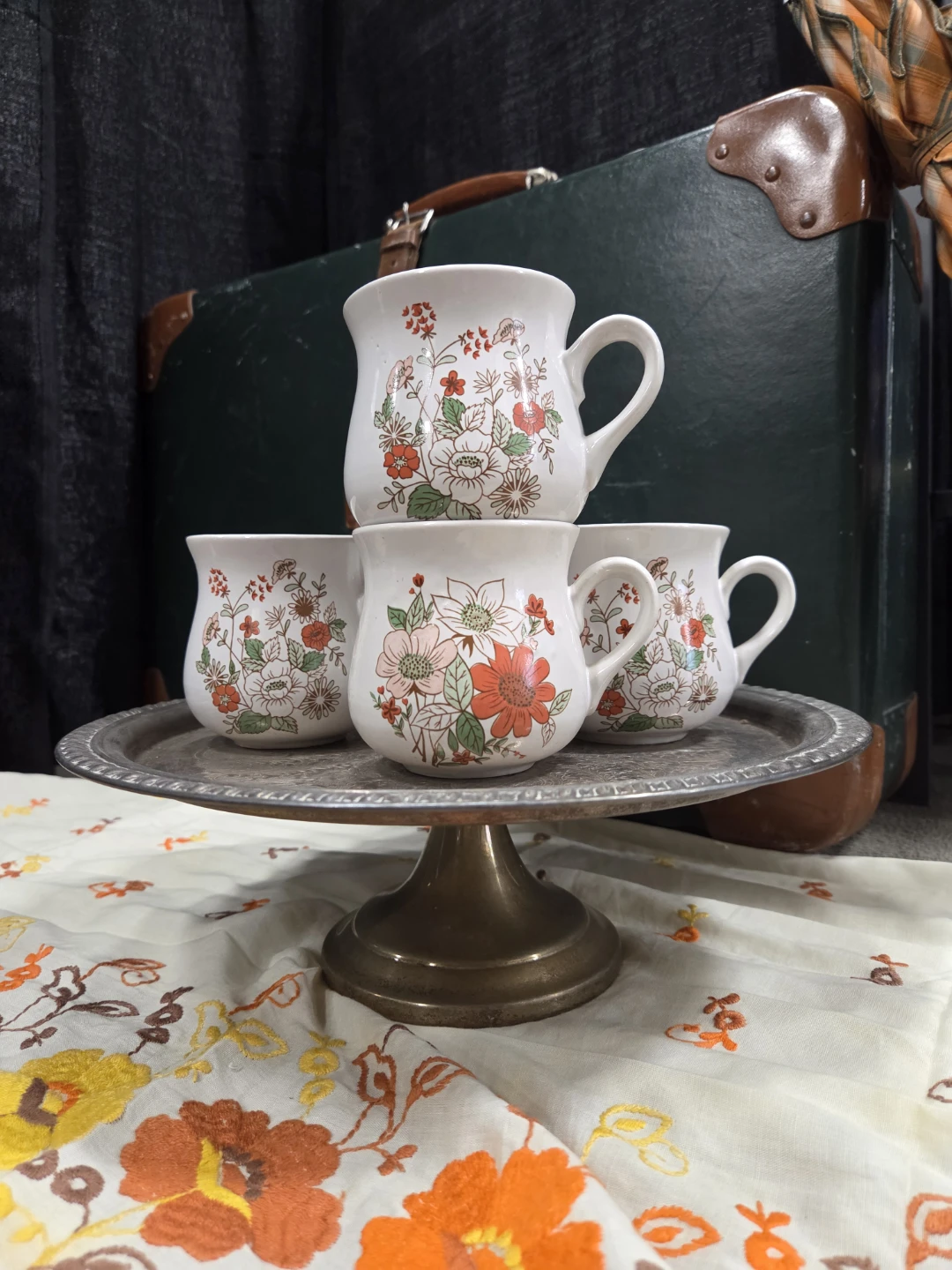 Set of 4 Floral Mugs