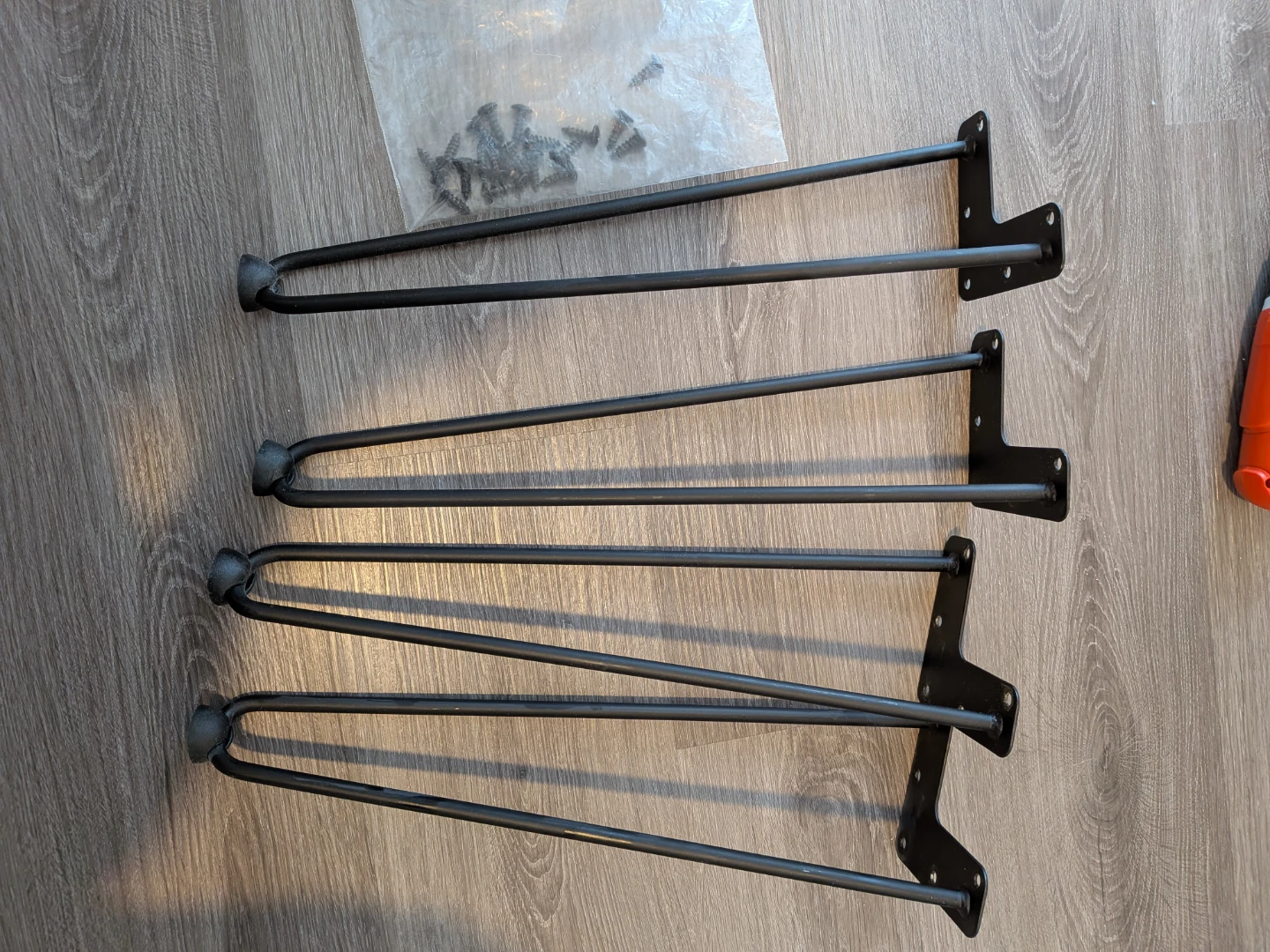 16" Satin Black Hairpin Coffee Table Legs (Set of 4) - photo 3