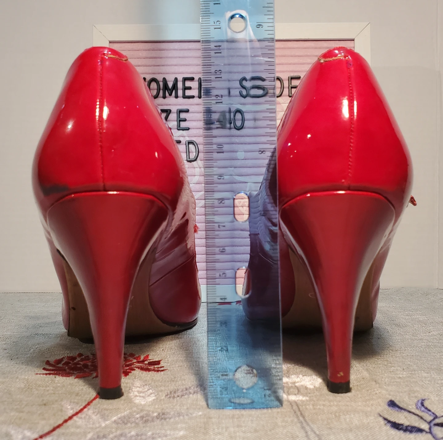 ALDO Red Patent Leather Mary Jane Heels - Size 40 - photo 5
