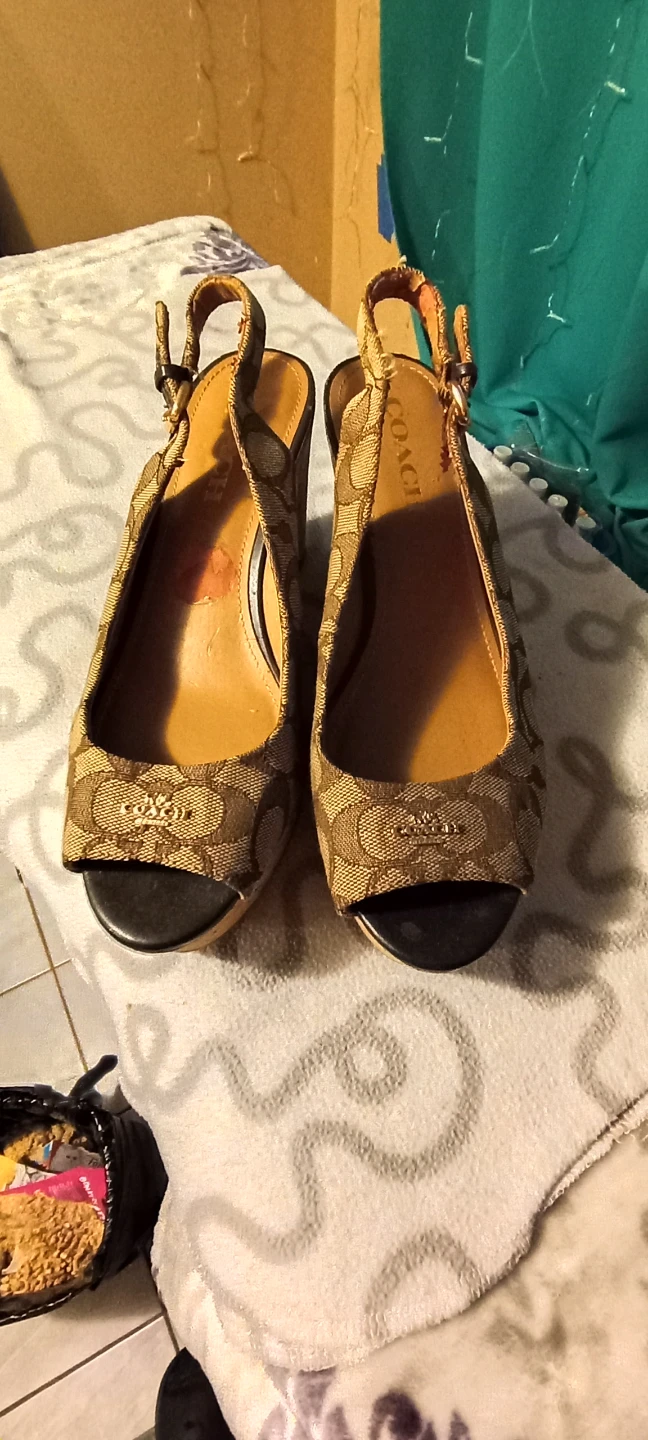 Coach Signature Canvas Wedge Sandals