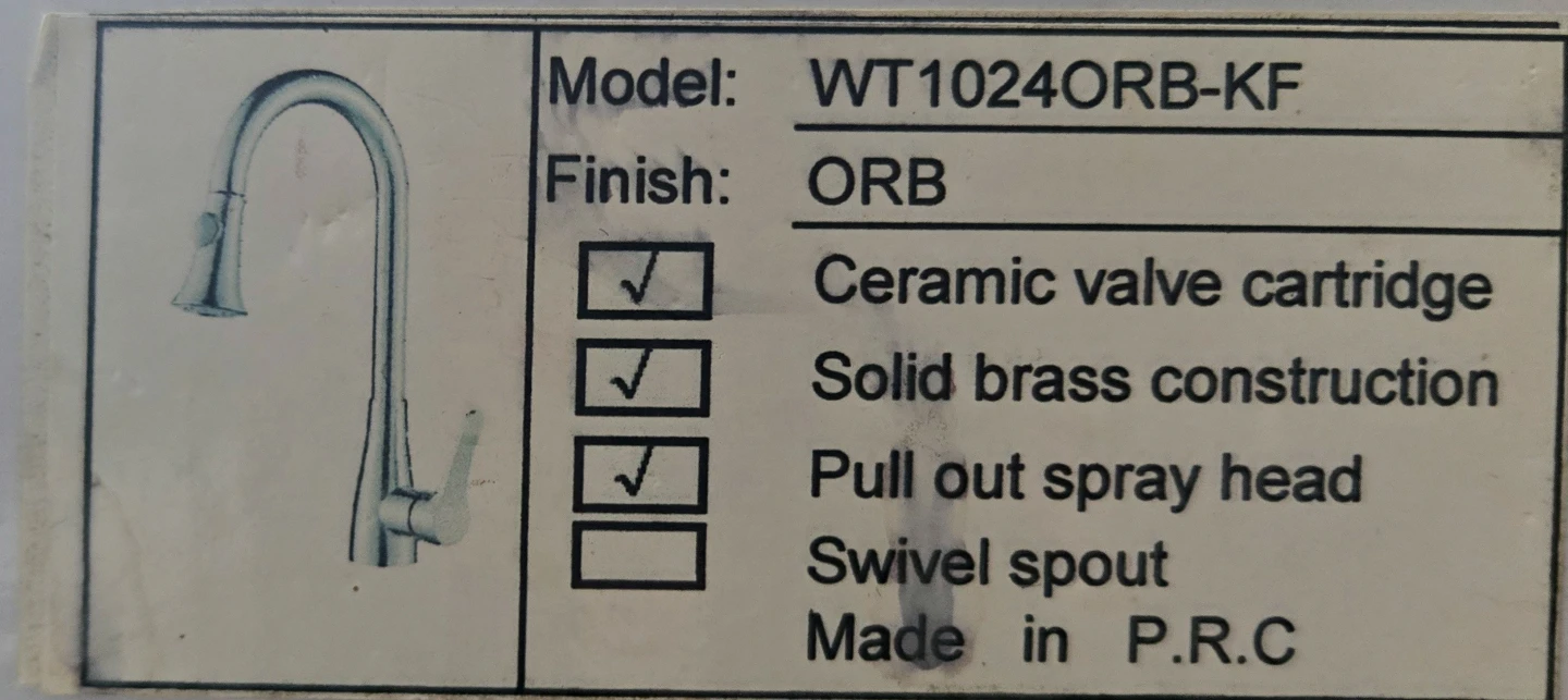 Kitchen Faucet WT1024ORB-KF Oil Rubbed Bronze - photo 4