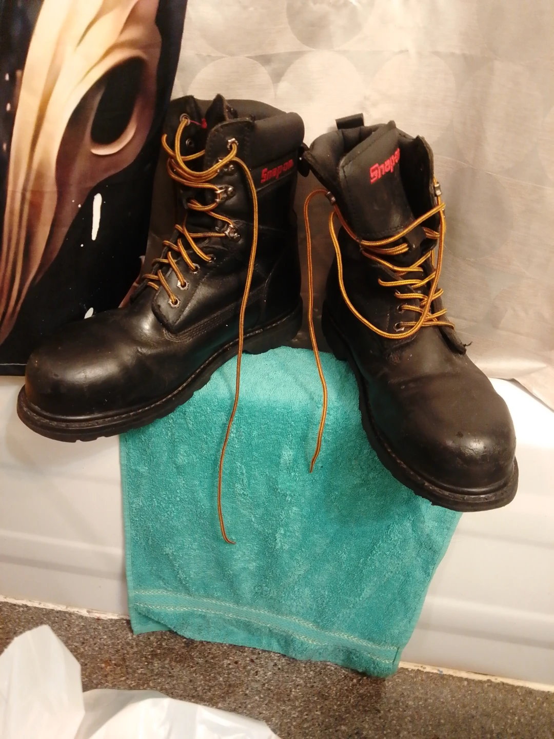 Snap-on Black Work Boots