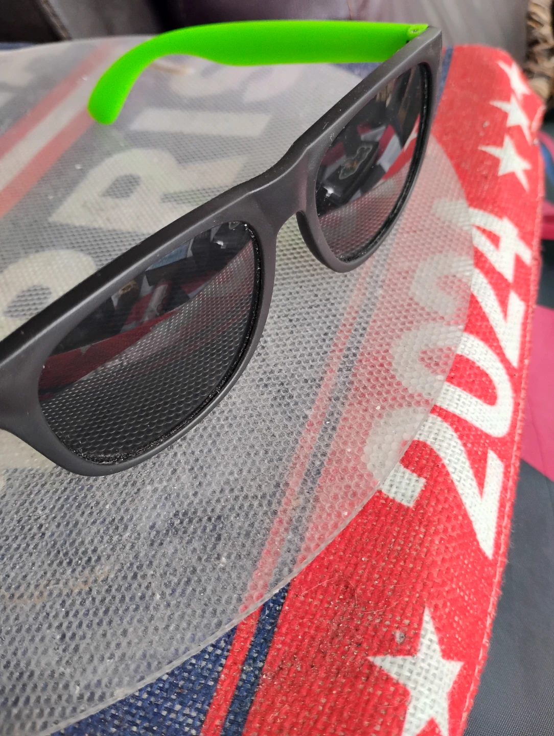 Black Sunglasses with Neon Green Arms