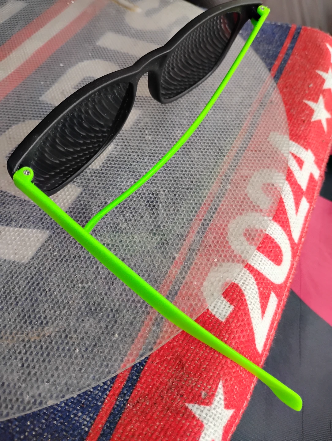 Black Sunglasses with Neon Green Arms - photo 2
