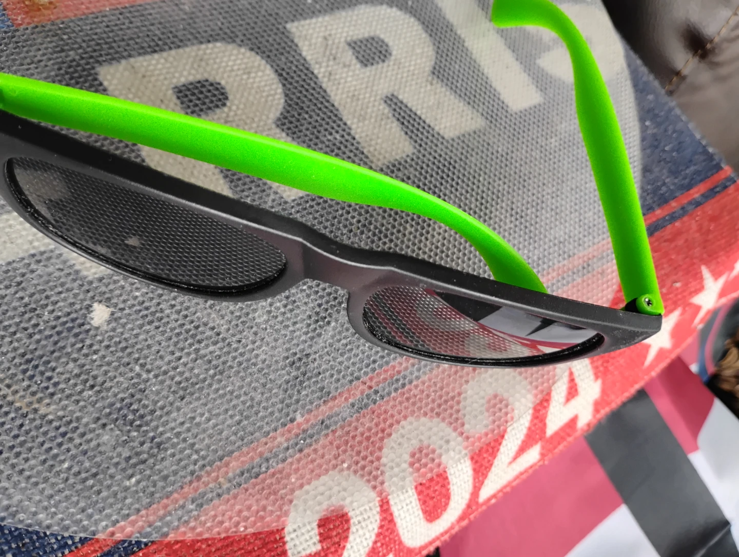 Black Sunglasses with Neon Green Arms - photo 3