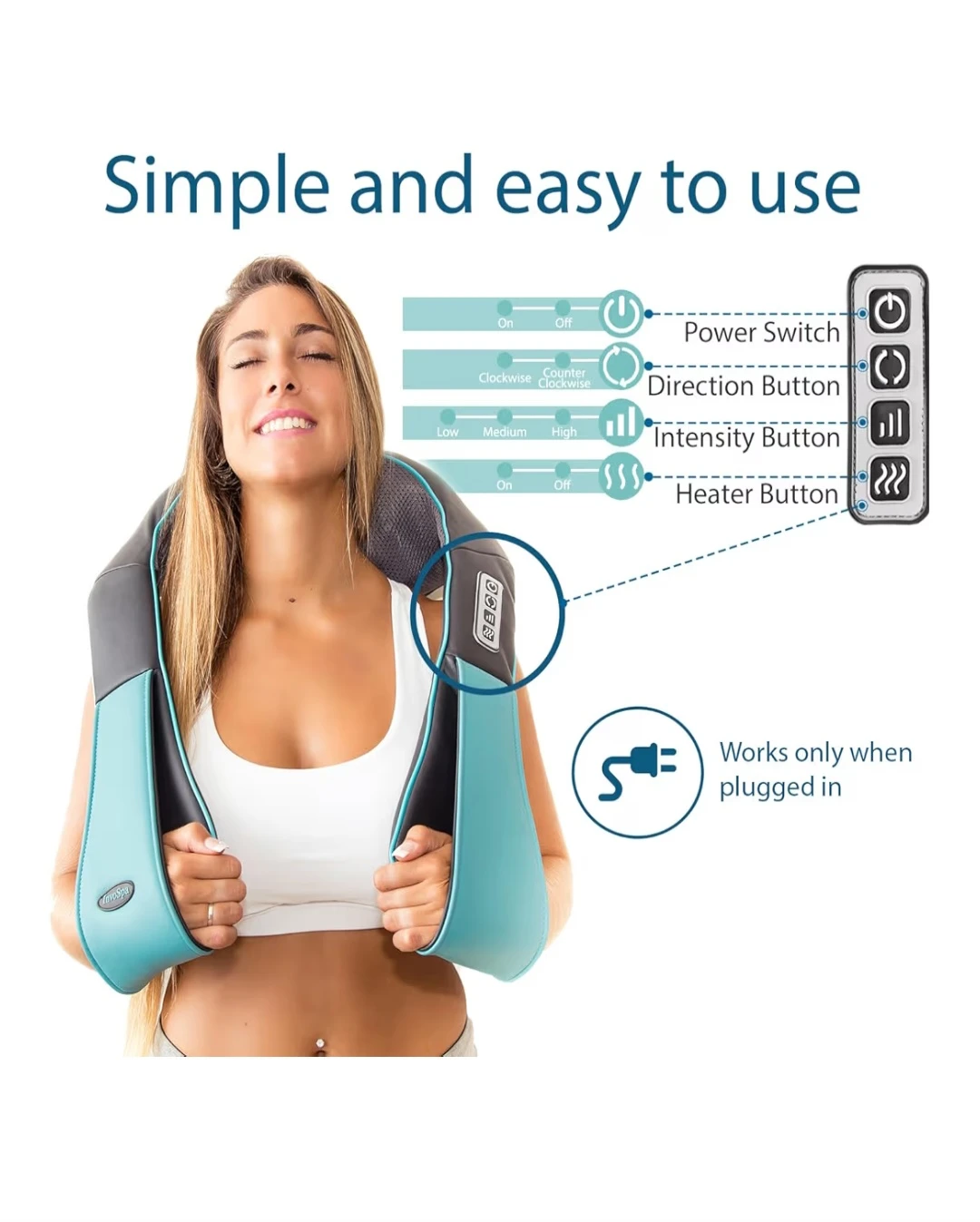 Shiatsu Neck and Shoulder Massager with Heat - photo 2