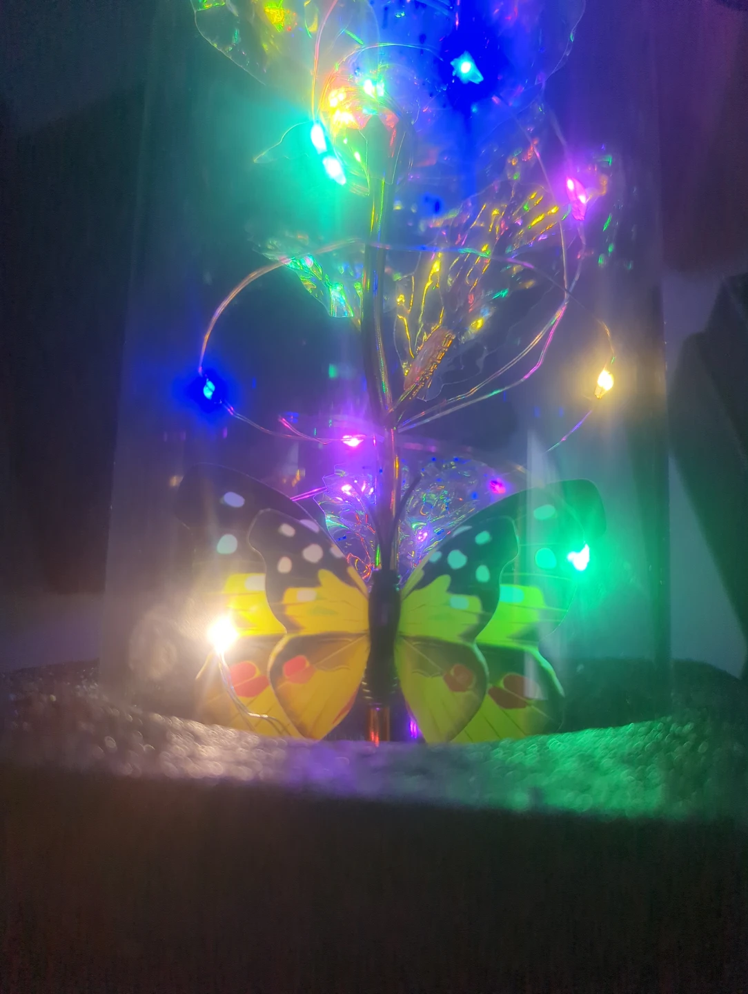 🧡Love Forever Glass Rose and Butterfly in Lit Display🧡 - photo 5