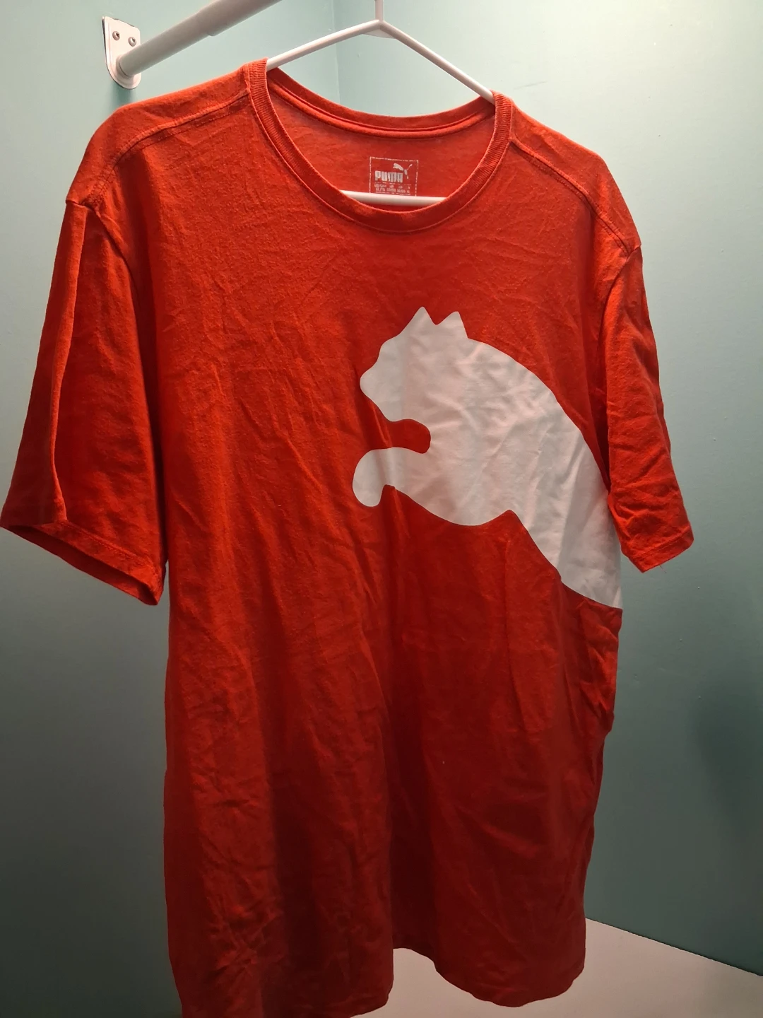 Puma Orange T-Shirt with Large Cat Logo - XL