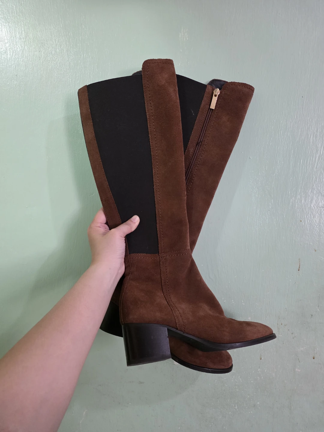 Aquatalia Brown Suede Knee-High Boots Size 6.5