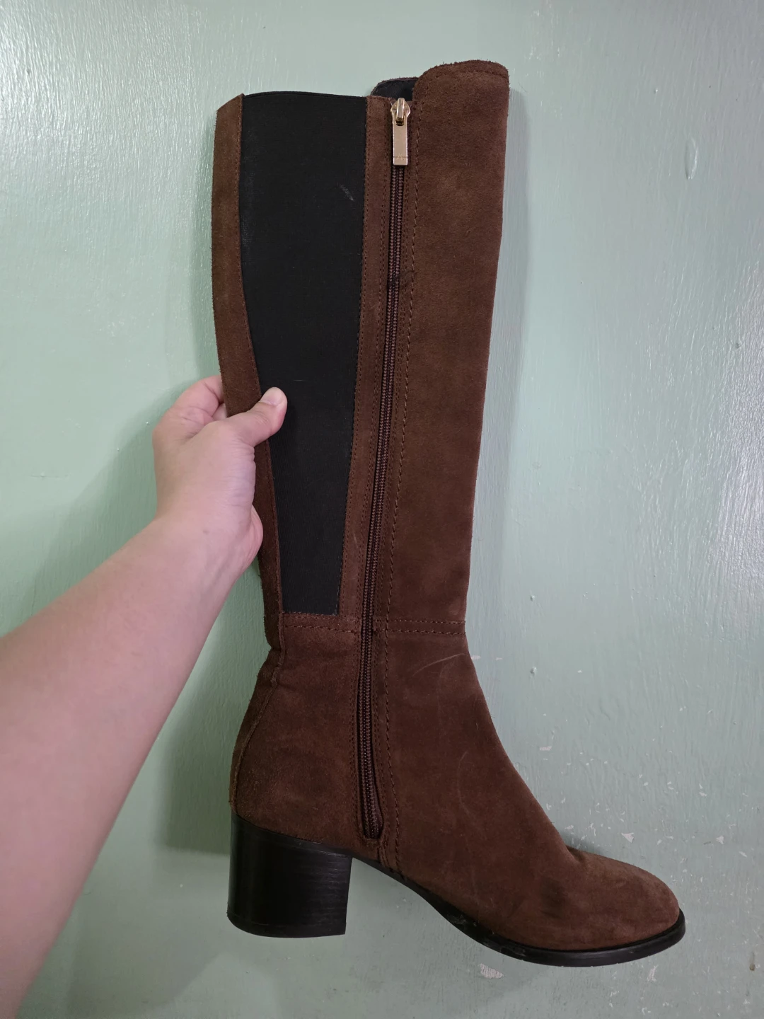 Aquatalia Brown Suede Knee-High Boots Size 6.5 - photo 2