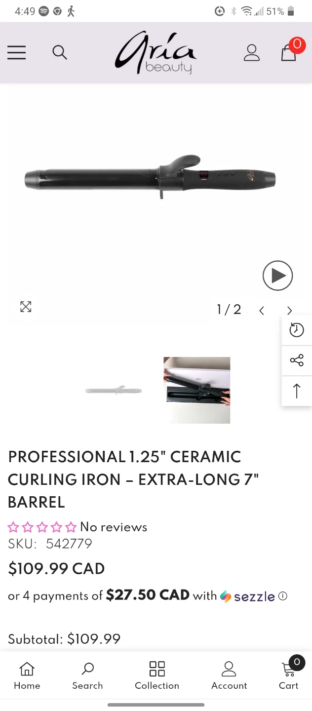 Aria Beauty Professional 1.25" Ceramic Curling Iron - photo 3