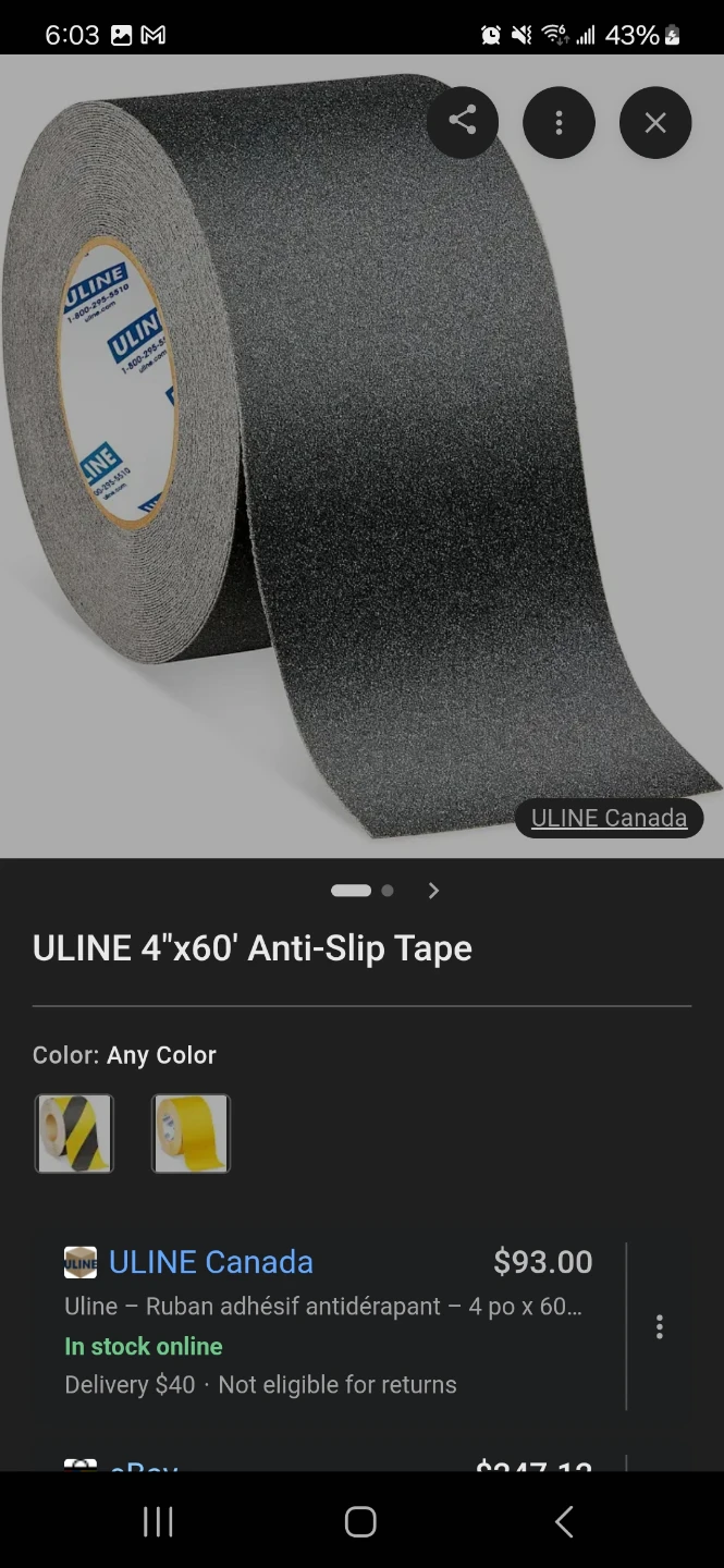 ULINE 6" x 48" Black Lavagrip Master Anti-Slip Tape - photo 2