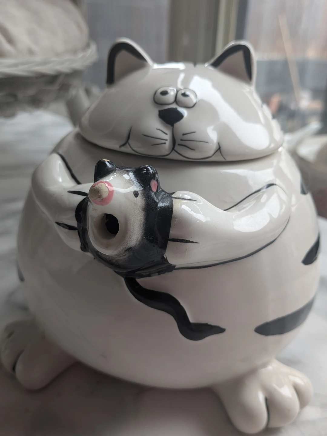 Ceramic Cat and Mouse Tea Pot no - photo 2