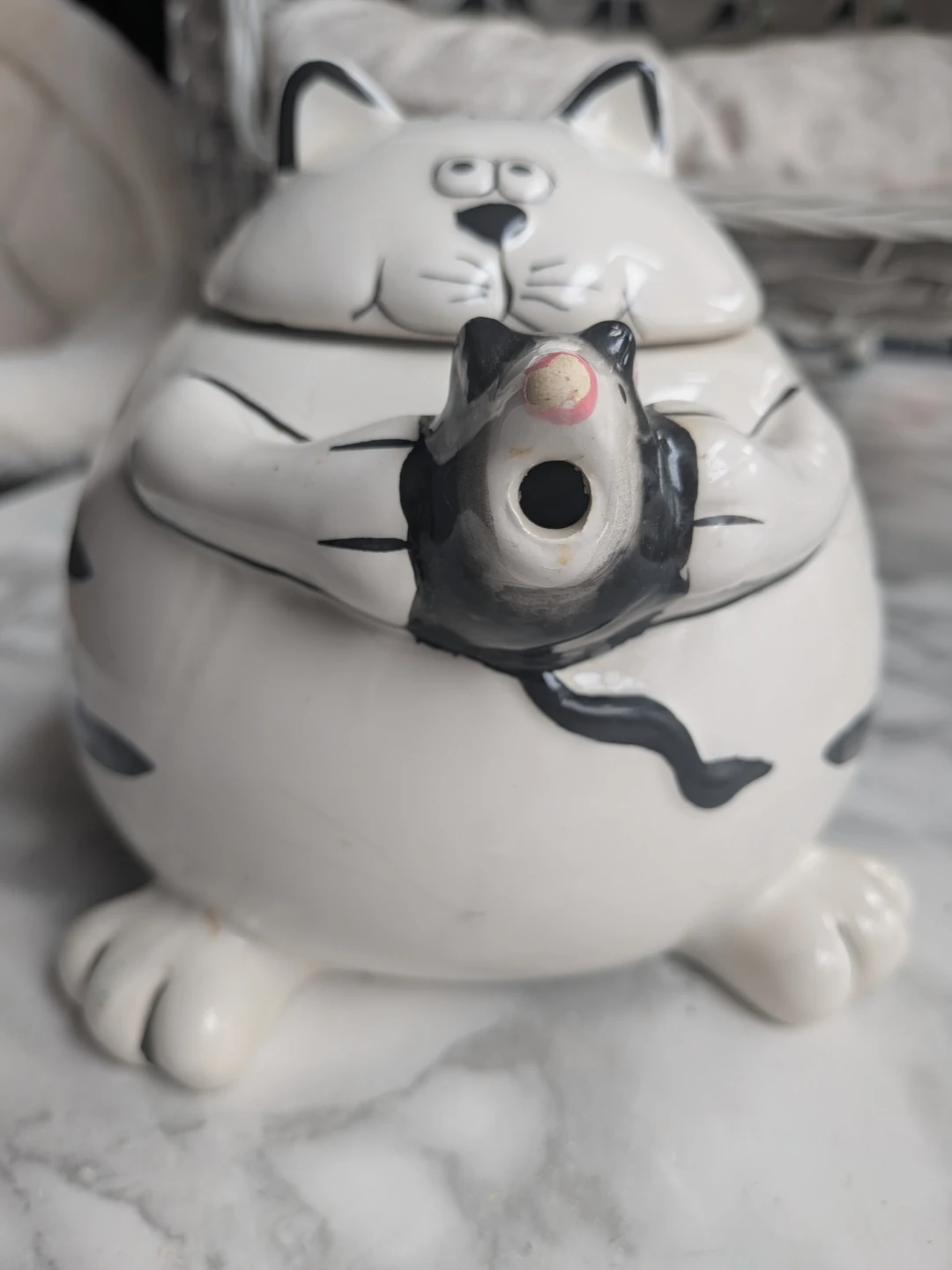 Ceramic Cat and Mouse Tea Pot no - photo 3