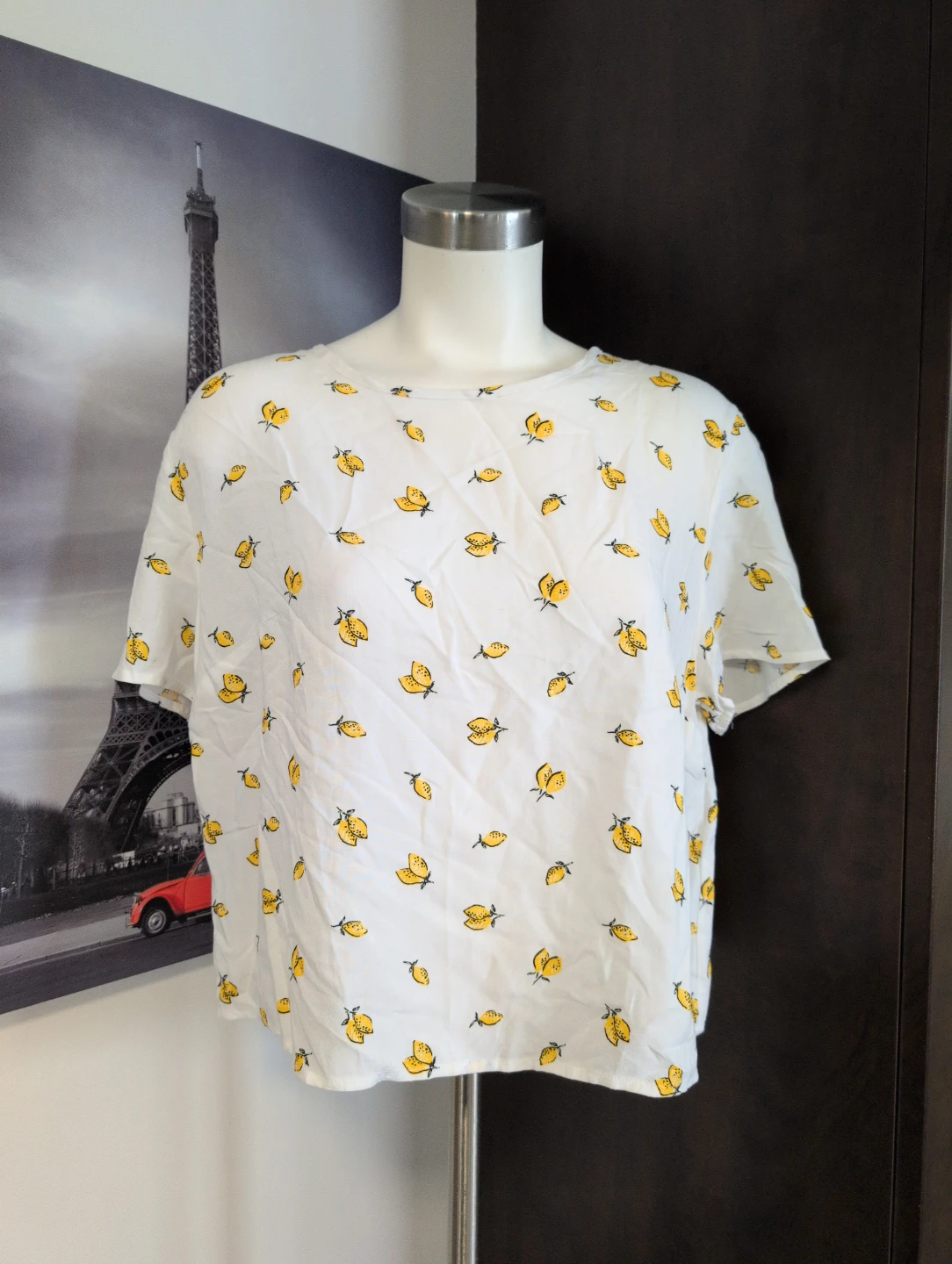 H&M Divided Lemon Print Blouse Size 12