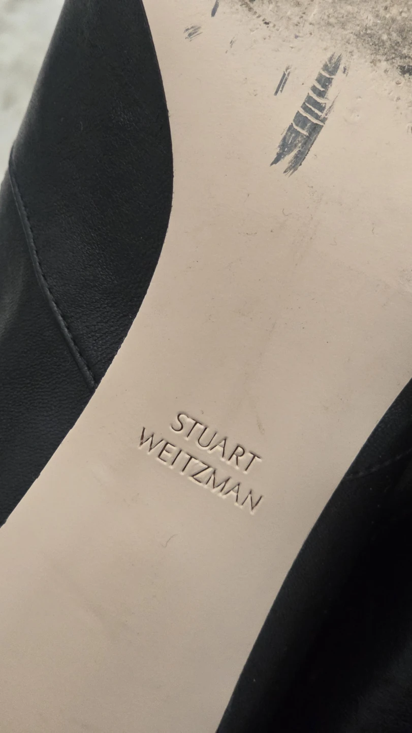 Stuart Weitzman Black Leather Pointed Toe heel boot - photo 4