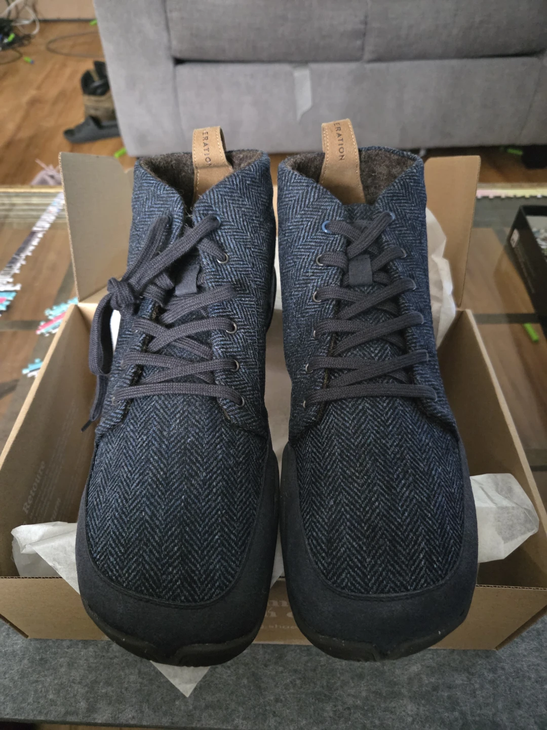 Nessie Rexford UK 42 wool navy blue barefoot shoe