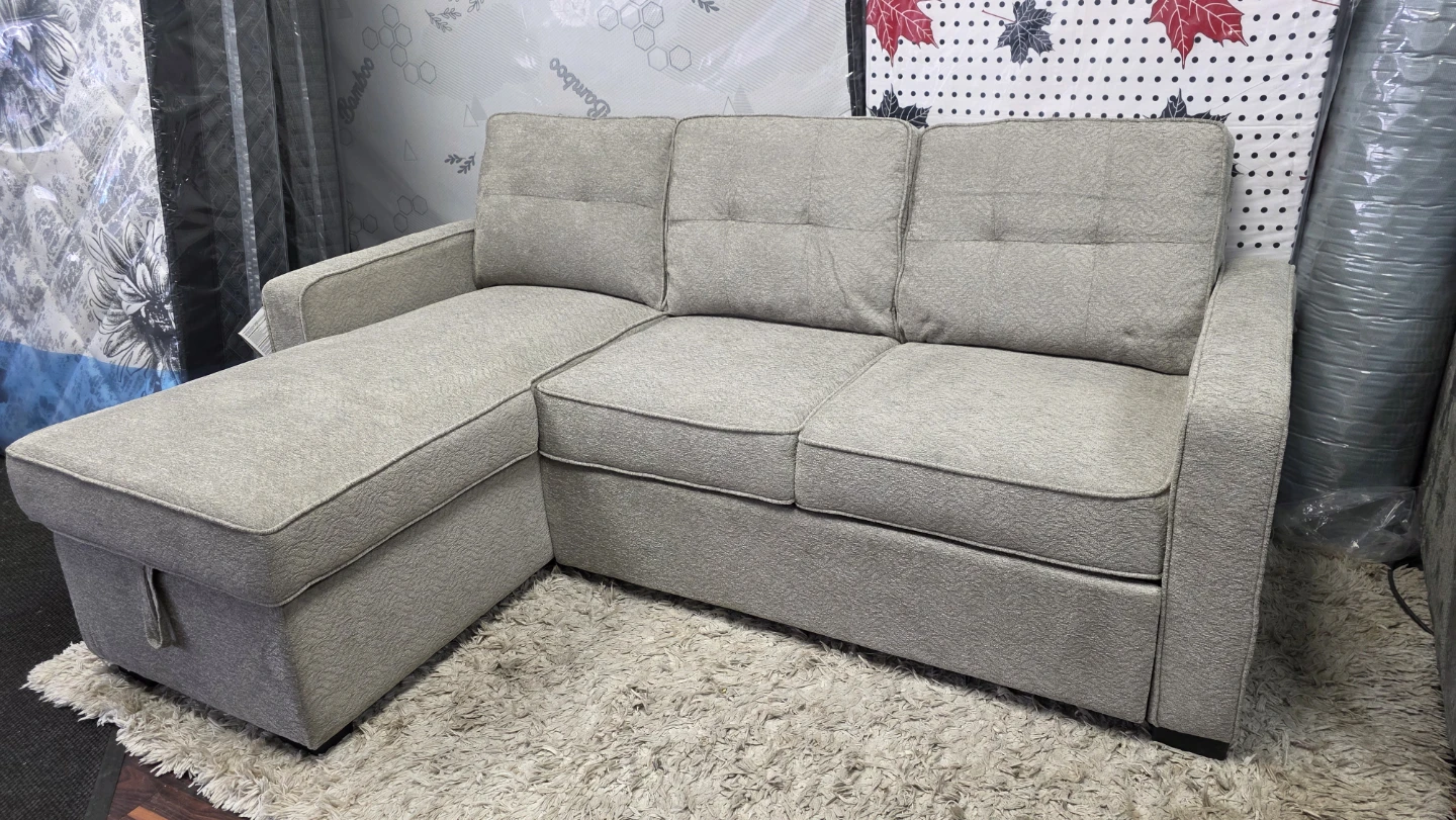 Brand new Light Grey Sectional Sofa with Storage and bed. - photo 3