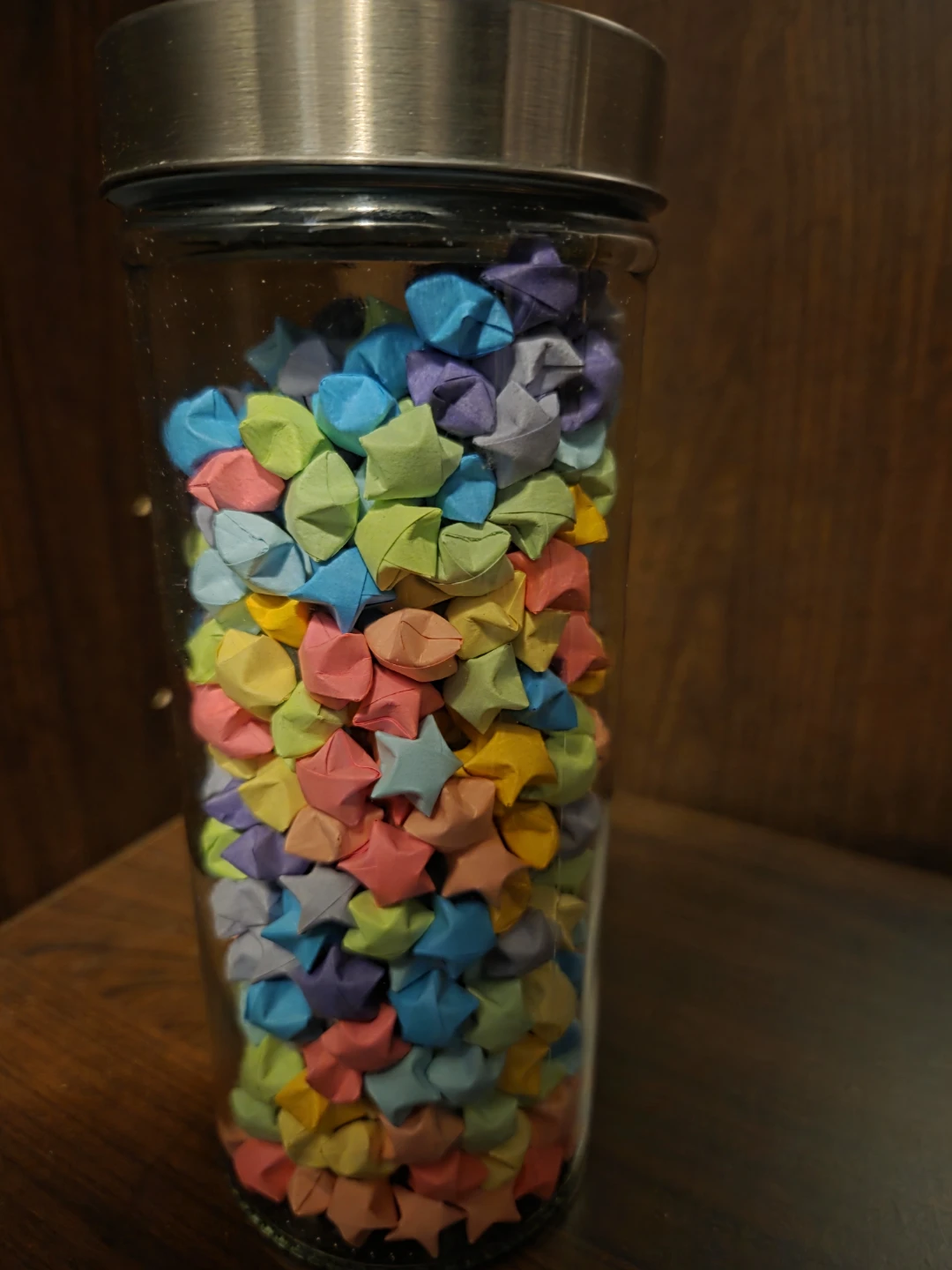 A bag of 500 handmade folded origami deli paper stars. - photo 2
