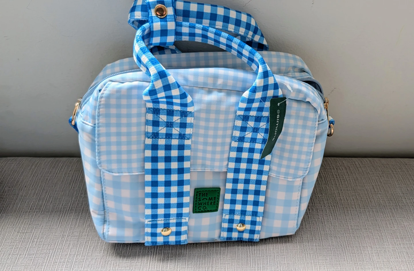 Brand New The Somewhere Co. Gingham Cooler Bag