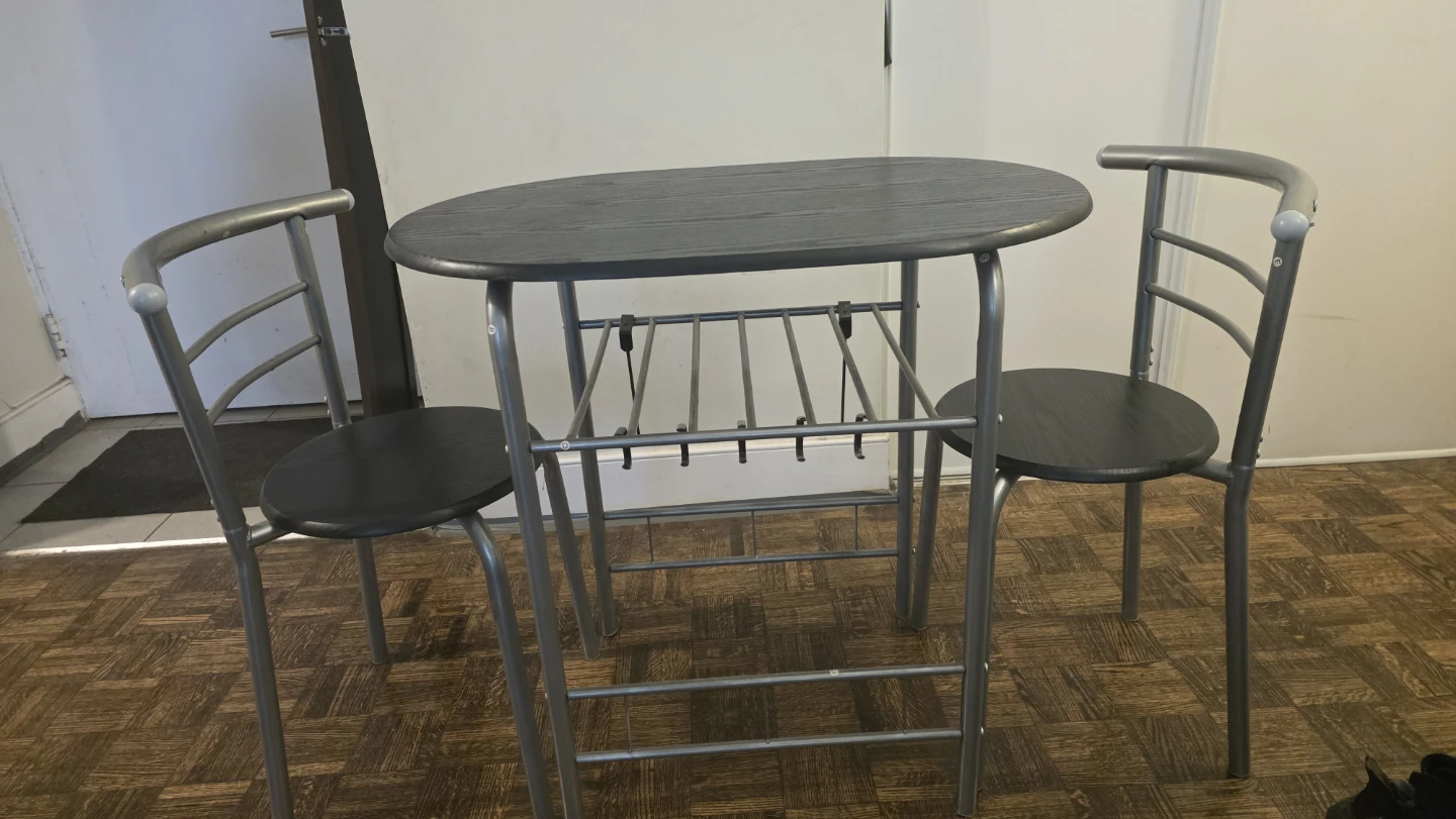 3-Piece Space-Saving Breakfast Bar Set – Table & 2 chairs