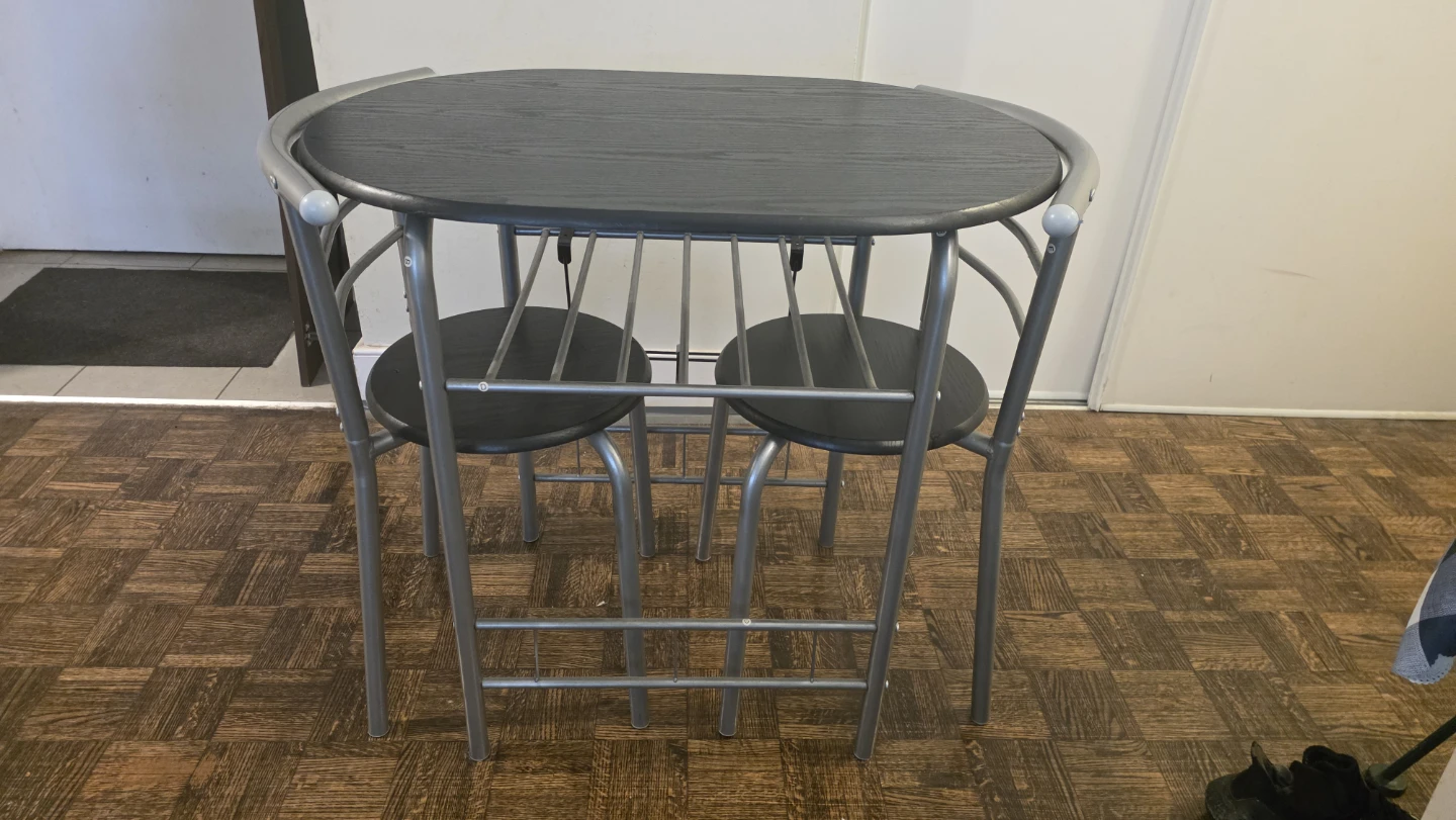 3-Piece Space-Saving Breakfast Bar Set – Table & 2 chairs - photo 2
