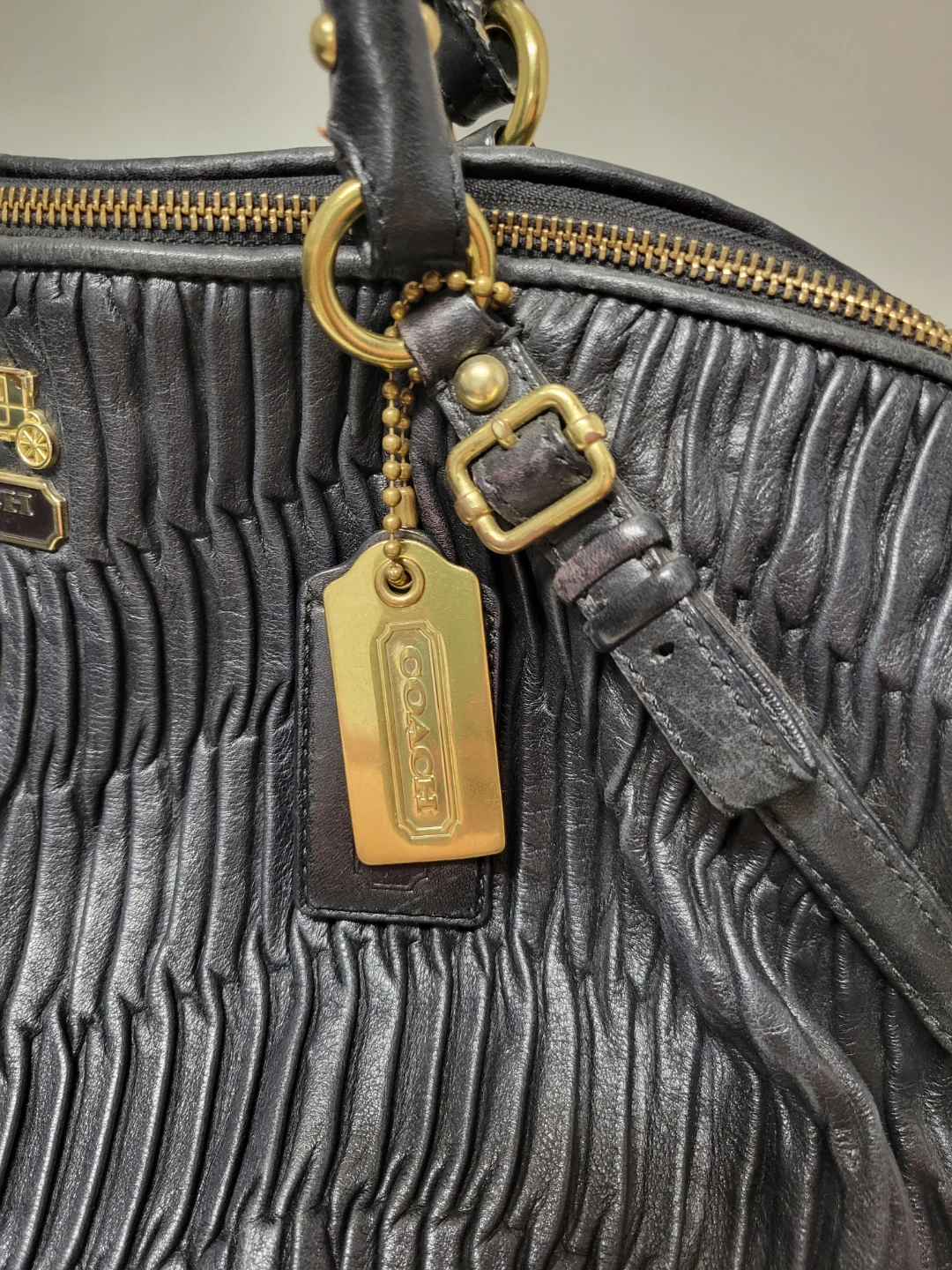 Vintage Coach Madison Gathered Leather Satchel - photo 2
