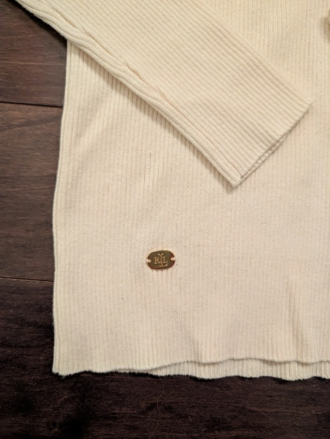 NWT🏷️ Ralph Lauren Cream Ribbed Turtleneck (Size S/P) - photo 2