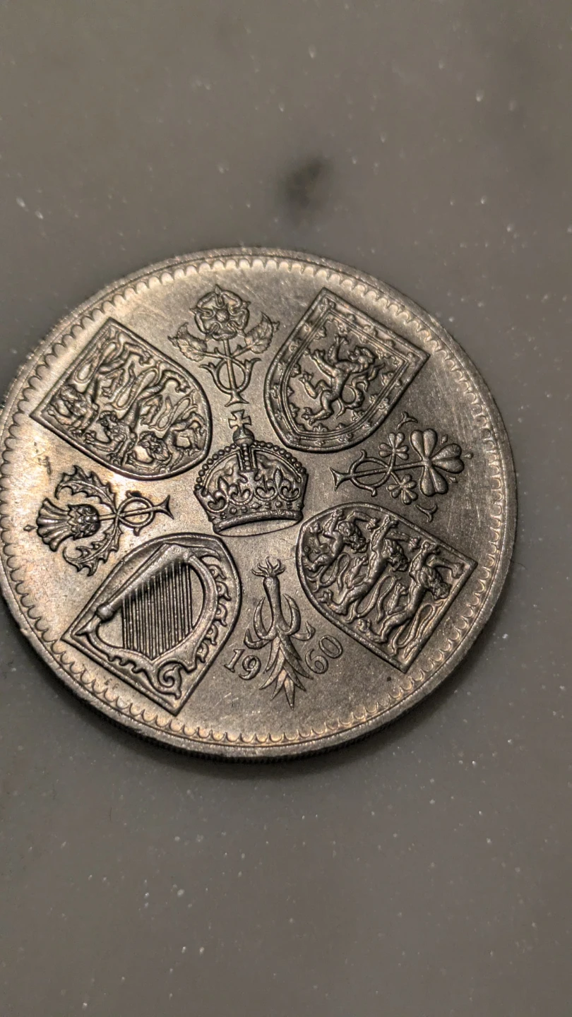 1960 Elizabeth II Five Shillings (Crown) Coin - photo 2