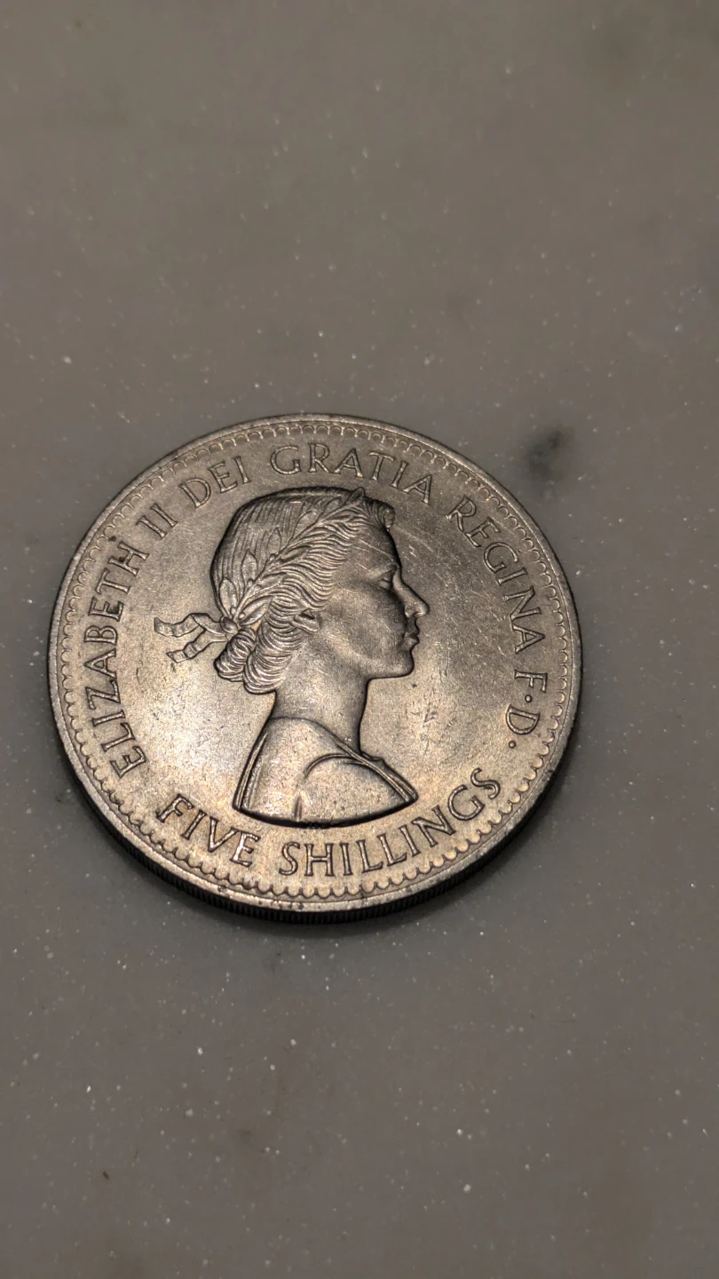 1960 Elizabeth II Five Shillings (Crown) Coin - photo 3