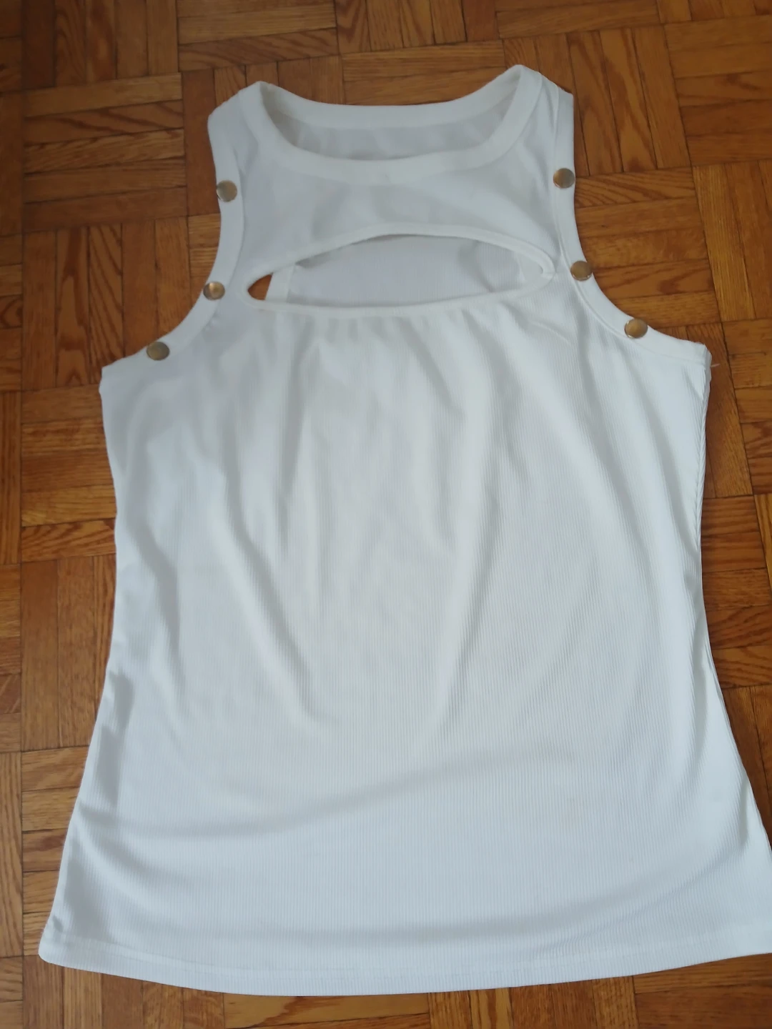 White Cutout Tank Top - Size XL