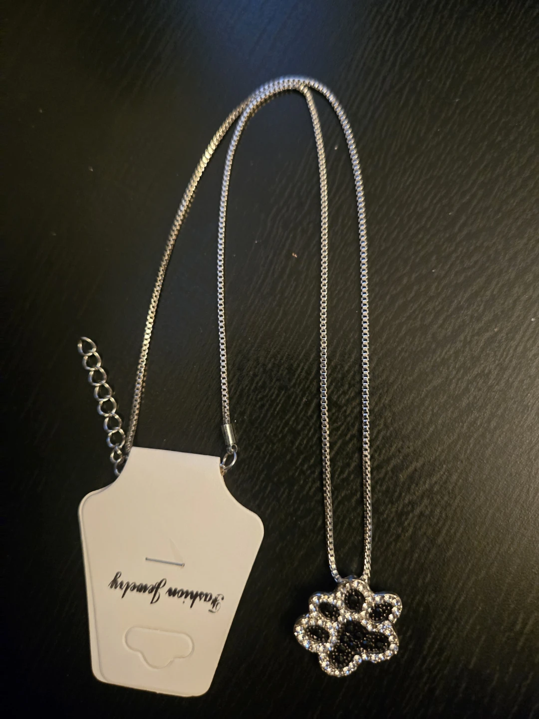 Sparkly Paw Print Pendant Necklace - photo 2