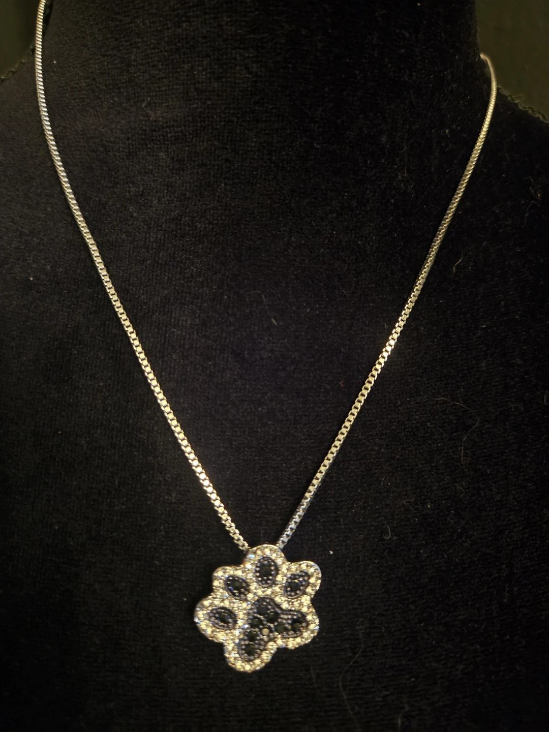 Sparkly Paw Print Pendant Necklace - photo 3