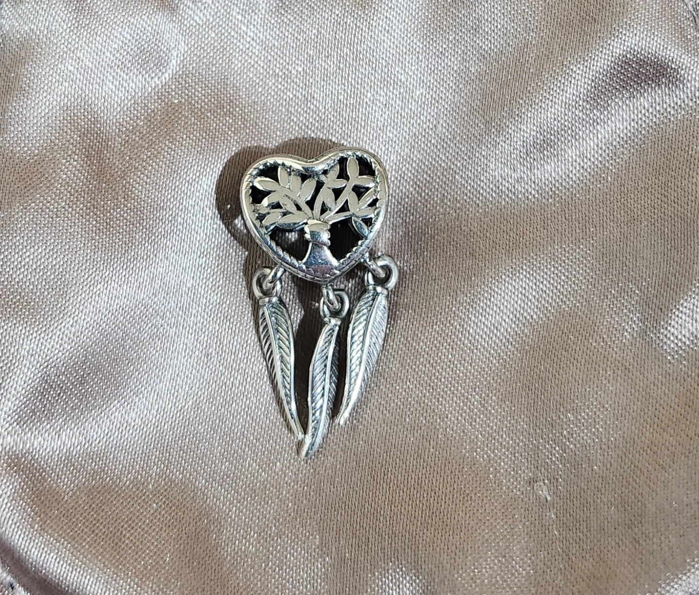 Heart Tree of Life Charm with Feathers Charm - photo 2