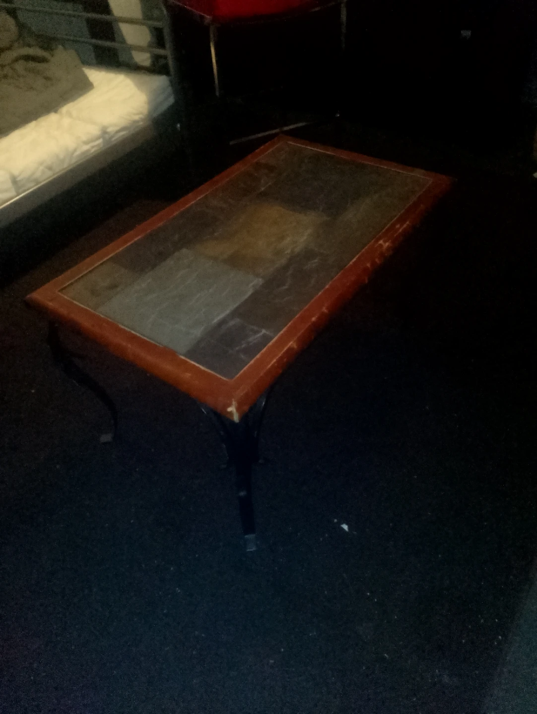 Wooden Framed Coffee Table with Stone Tile Top - photo 2