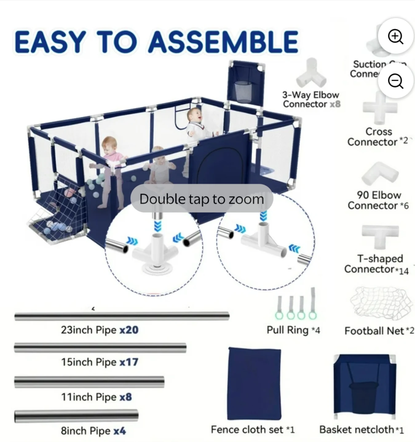 Navy Blue Playpen without toys - photo 3
